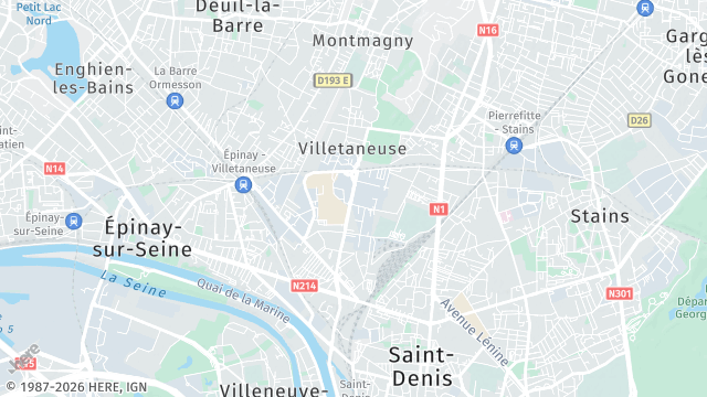 Carte de la zone d'intervention à Villetaneuse