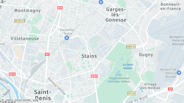 Carte de la zone d'intervention à Stains