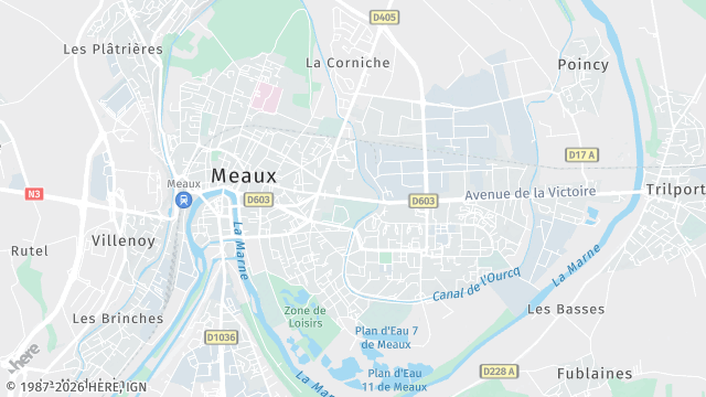 Carte de la zone d'intervention à Meaux