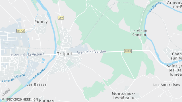 Carte de la zone d'intervention à Trilport