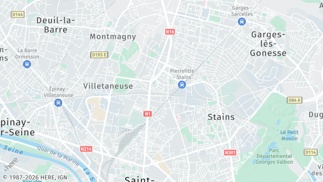 Carte de la zone d'intervention à Pierrefitte-sur-Seine