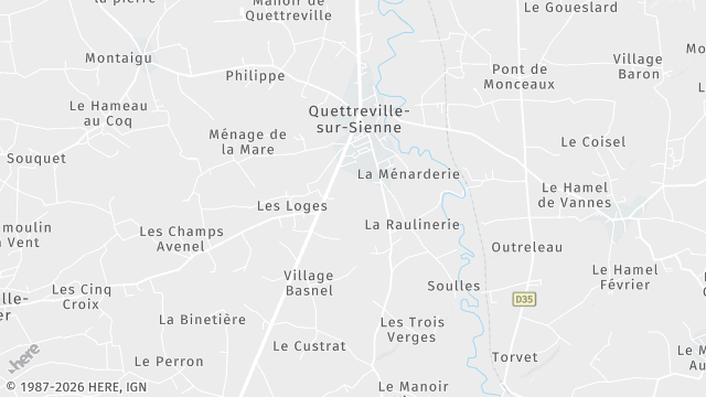 Carte de la zone d'intervention à Quettreville-sur-Sienne