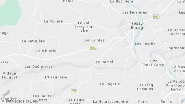 Carte de la zone d'intervention à Tessy-Bocage