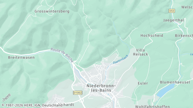 Carte de la zone d'intervention à Niederbronn-les-Bains
