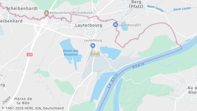 Carte de la zone d'intervention à Lauterbourg