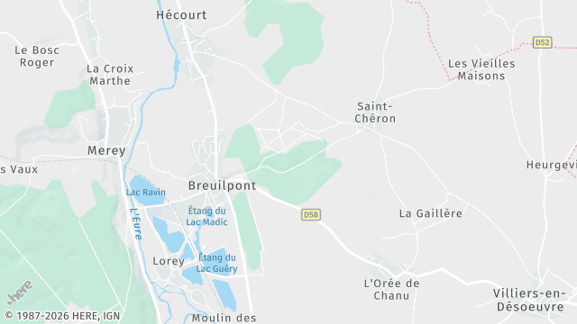 Carte de la zone d'intervention à Breuilpont