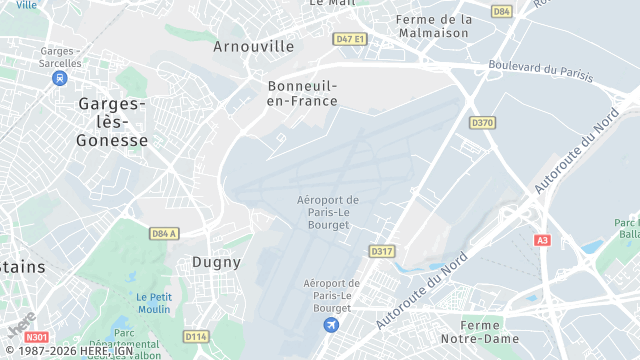 Carte de la zone d'intervention à Bonneuil-en-France