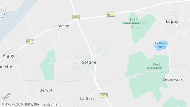 Carte de la zone d'intervention à Solgne