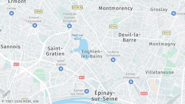 Carte de la zone d'intervention à Enghien-les-Bains
