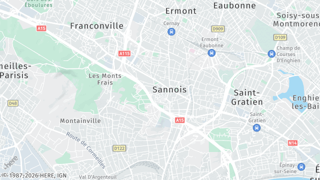 Carte de la zone d'intervention à Sannois