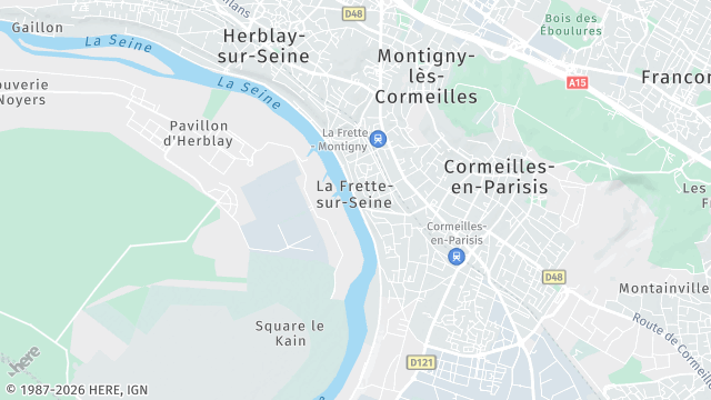Carte de la zone d'intervention à La Frette-sur-Seine