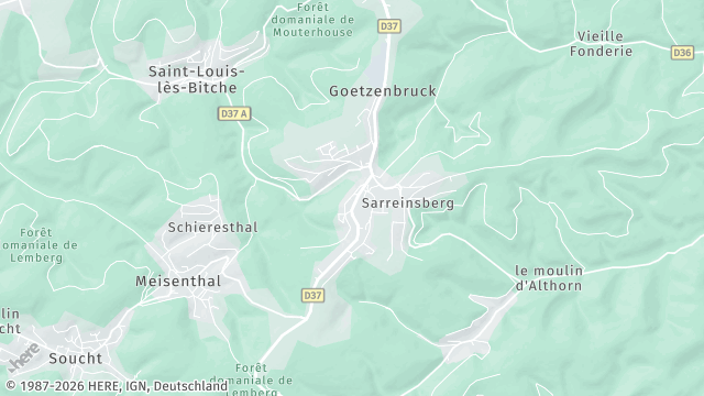 Carte de la zone d'intervention à Goetzenbruck