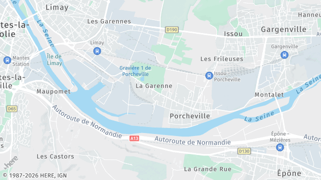 Carte de la zone d'intervention à Porcheville