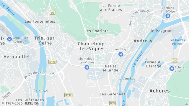 Carte de la zone d'intervention à Chanteloup-les-Vignes