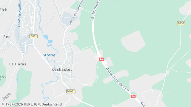 Carte de la zone d'intervention à Keskastel