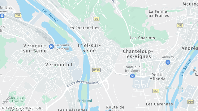 Carte de la zone d'intervention à Triel-sur-Seine