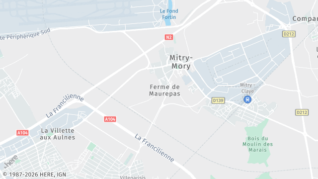 Carte de la zone d'intervention à Mitry-Mory