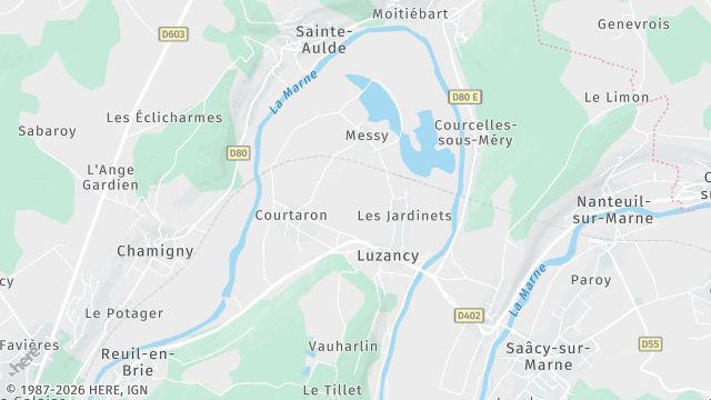 Carte de la zone d'intervention à Luzancy