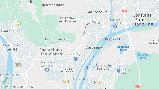 Carte de la zone d'intervention à Andrésy