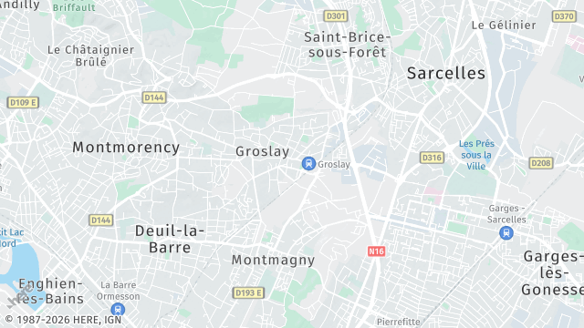 Carte de la zone d'intervention à Groslay