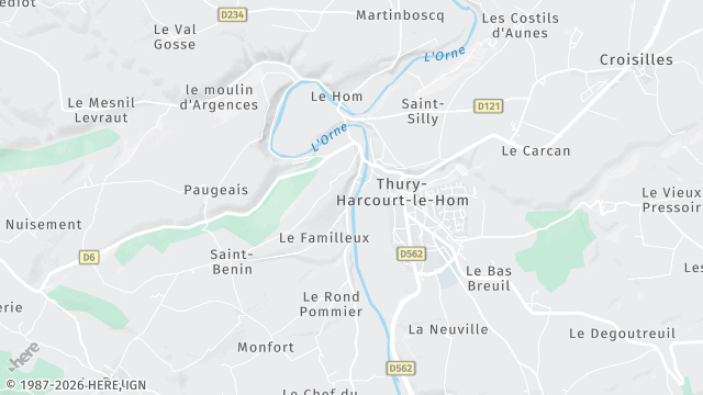 Carte de la zone d'intervention à Thury-Harcourt-le-Hom