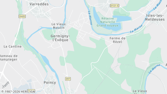 Carte de la zone d'intervention à Germigny-l'Évêque