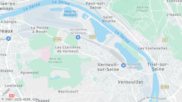 Carte de la zone d'intervention à Verneuil-sur-Seine