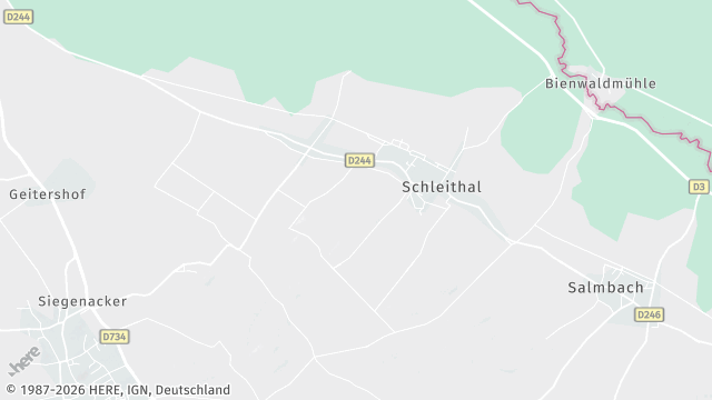 Carte de la zone d'intervention à Schleithal