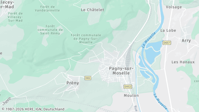 Carte de la zone d'intervention à Pagny-sur-Moselle