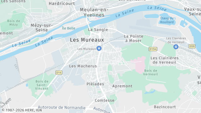 Carte de la zone d'intervention à Les Mureaux