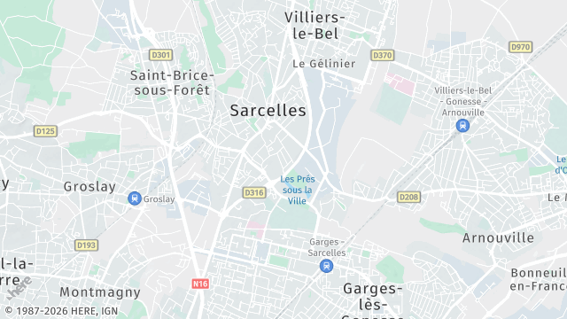 Carte de la zone d'intervention à Sarcelles