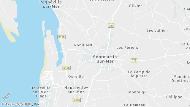 Carte de la zone d'intervention à Montmartin-sur-Mer
