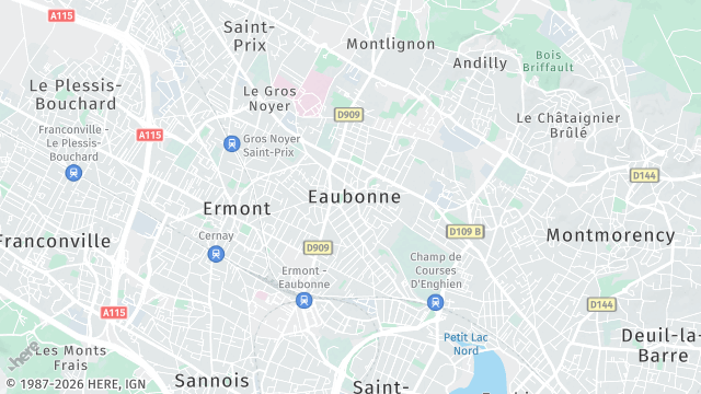 Carte de la zone d'intervention à Eaubonne