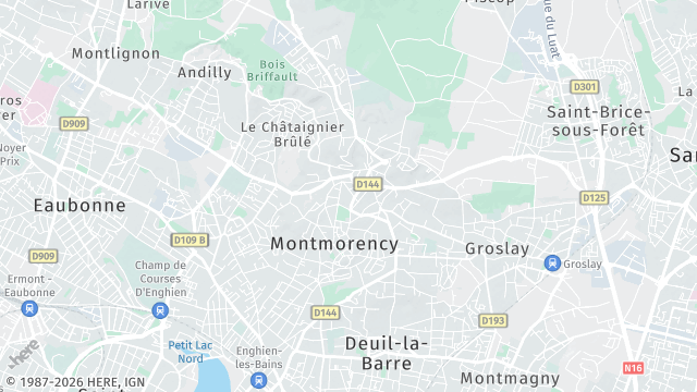 Carte de la zone d'intervention à Montmorency