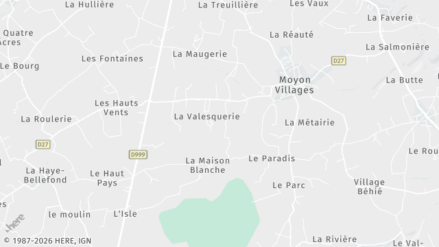 Carte de la zone d'intervention à Moyon Villages