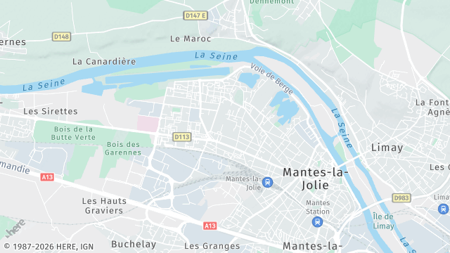 Carte de la zone d'intervention à Mantes-la-Jolie