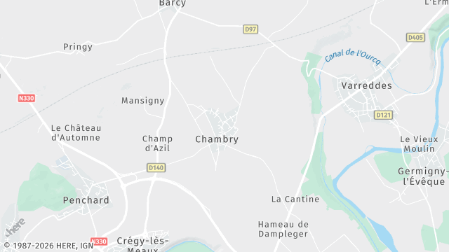 Carte de la zone d'intervention à Chambry