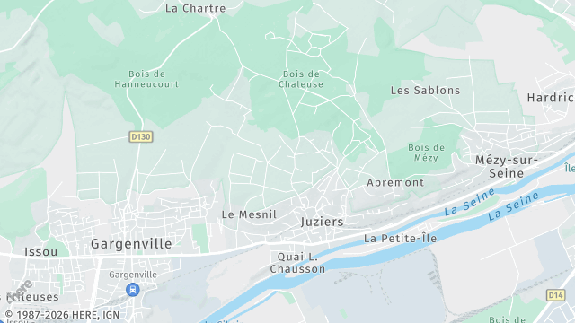 Carte de la zone d'intervention à Juziers