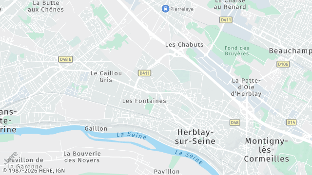 Carte de la zone d'intervention à Herblay-sur-Seine
