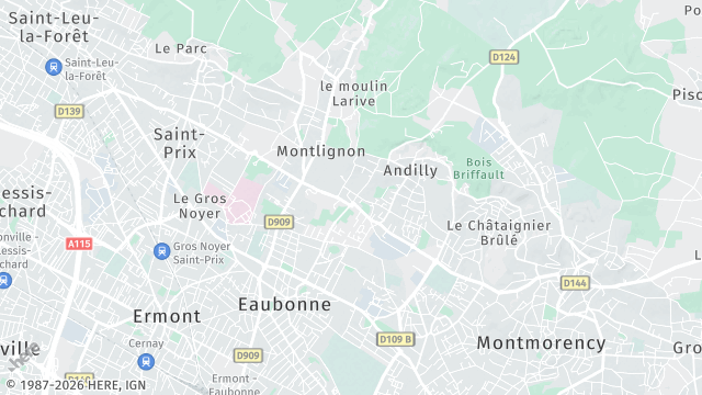 Carte de la zone d'intervention à Margency