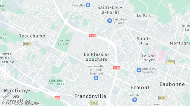 Carte de la zone d'intervention à Le Plessis-Bouchard