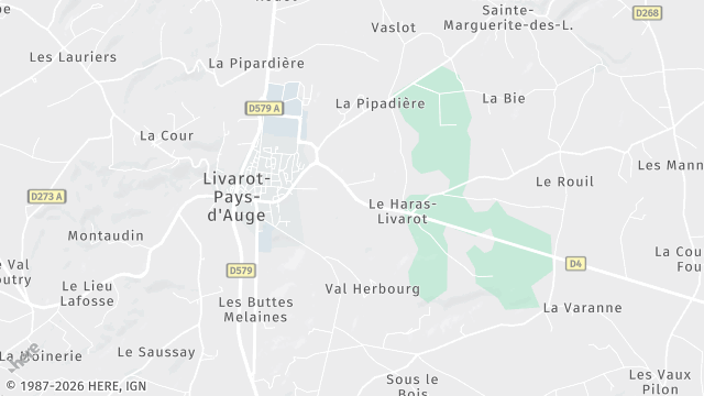 Carte de la zone d'intervention à Livarot-Pays-d'Auge