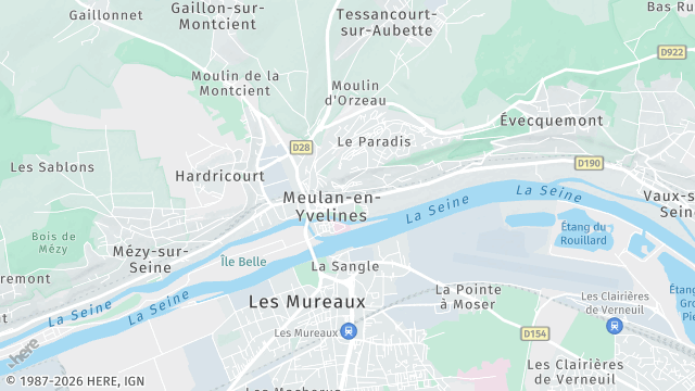 Carte de la zone d'intervention à Meulan-en-Yvelines