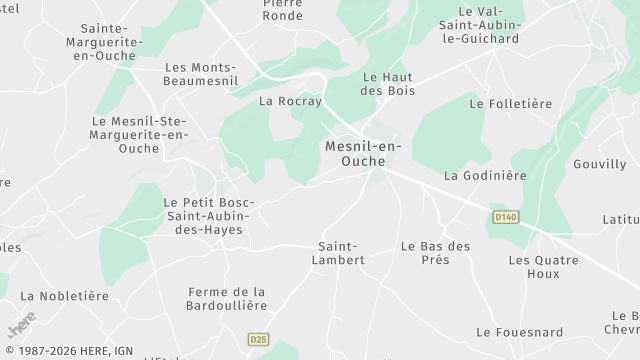 Carte de la zone d'intervention à Mesnil-en-Ouche