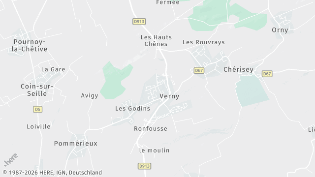 Carte de la zone d'intervention à Verny