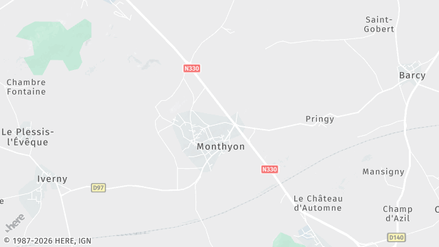 Carte de la zone d'intervention à Monthyon