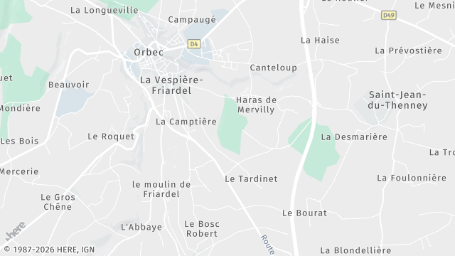 Carte de la zone d'intervention à La Vespière-Friardel