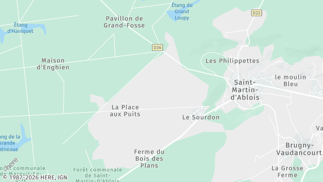 Carte de la zone d'intervention à Saint-Martin-d'Ablois