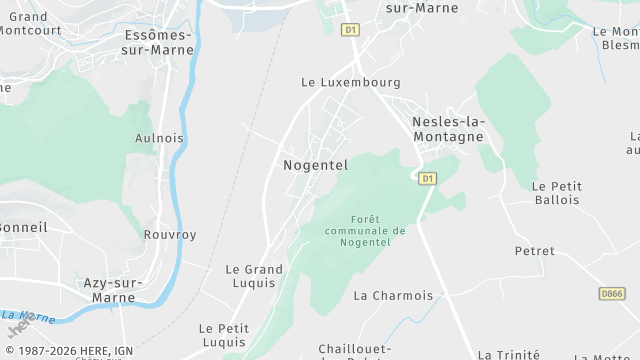 Carte de la zone d'intervention à Nogentel