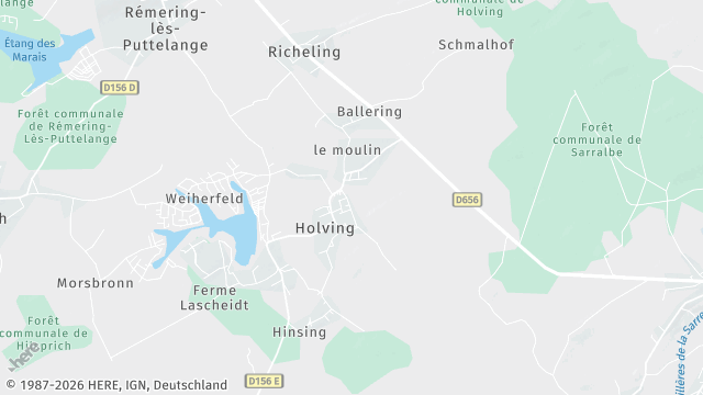 Carte de la zone d'intervention à Holving